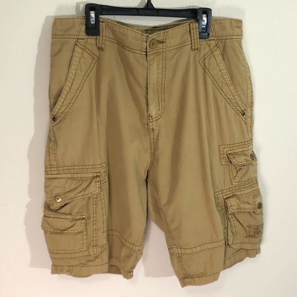 Plugg Shorts Plugg Cargo Shorts Size 3 Khaki Tan Brown Skater Utility Summer Fall Pockets
